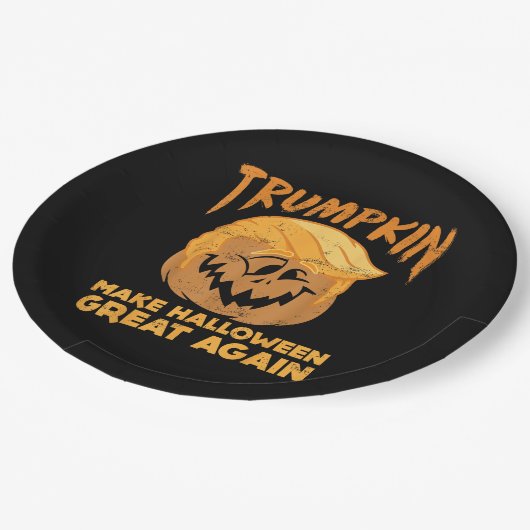 Assiettes En Carton Trumpkin Rendre Halloween grande à nouveau drôle P (Angle)