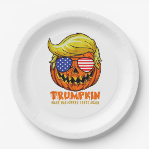 Assiettes En Carton Trumpkin Usa Rendre Halloween super encore drôle