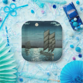 Assiettes En Carton Tsuchiya Koitsu - Bateaux à Shinagawa, Nuit (Fête)