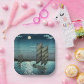 Assiettes En Carton Tsuchiya Koitsu - Bateaux à Shinagawa, Nuit (Fête)