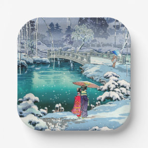 Assiettes En Carton Tsuchiya Koitsu - Neige de printemps à Maruyama