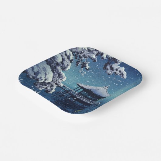 Assiettes En Carton Tsuchiya Koitsu - Neige sur l'Ukimido à Katada (Angulaire)