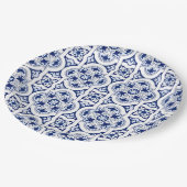 Assiettes En Carton Tuile bleue portugaise (Angle)