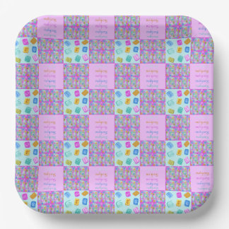 Assiettes En Carton Tuile de Mahjong Patchwork
