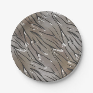 Assiettes En Carton Tuile de verre 3D tigre liquide zèbre peau cuir