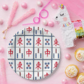 Assiettes En Carton Tuiles de jeu Mahjong Design Plaques de papier (Fête)