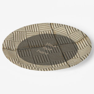 Assiettes En Carton Tuiles en béton Motif méditerranéen Texte personna