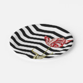 Assiettes En Carton Tulip Botanique Chevron Stripes Motif (Angle)