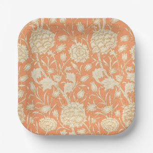 Assiettes En Carton Tulipe sauvage de William Morris, Art floral orang