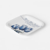 Assiettes En Carton Tulipes dans Delft Blue personnalisable (Angulaire)