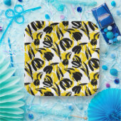 Assiettes En Carton Tulipes Jaunes Et Noires (Fête)