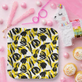 Assiettes En Carton Tulipes Jaunes Et Noires (Fête)