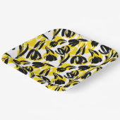 Assiettes En Carton Tulipes Jaunes Et Noires (Angulaire)