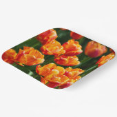 Assiettes En Carton Tulipes orange vif dans le parc (Angulaire)