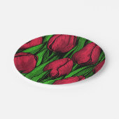 Assiettes En Carton Tulipes rouges (Angle)