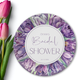 Assiettes En Carton Tulipes violettes de printemps Baby shower