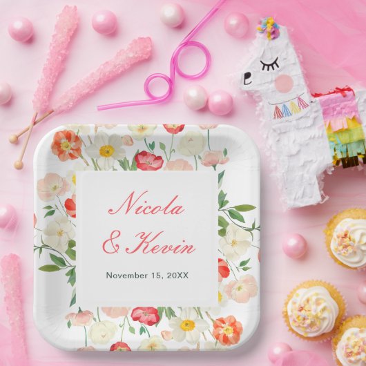 Assiettes En Carton Tulips and Daffodils Spring Wedding (Fête)