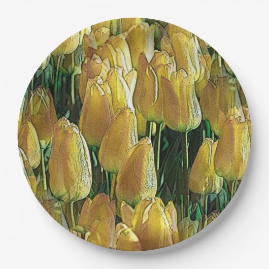 Assiettes En Carton Tulips Sunshine Yellow (Devant)