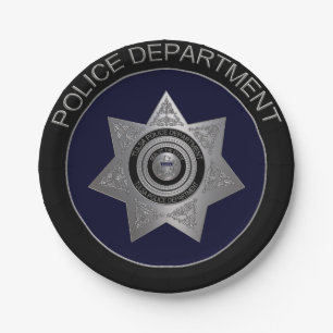 Assiettes En Carton Tulsa-Police-Dept-Badge-OPTION 3 PAPIER PLAQUE