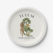 Assiettes En Carton Tulum Leopard Tropical Bachelorette Week-end (Devant)