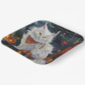 Assiettes En Carton Turc Angora Chat Halloween Éffrayant (Angulaire)