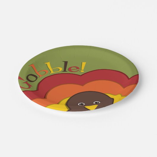 Assiettes En Carton Turc caché de Thanksgiving (Angle)