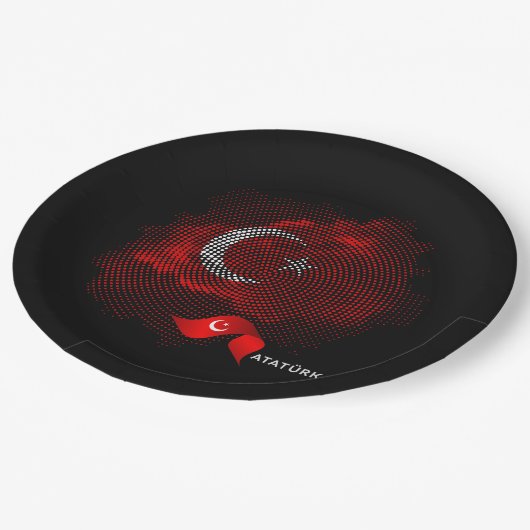 Assiettes En Carton Turkey flag (Angle)