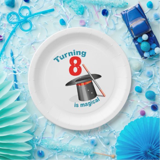 Assiettes En Carton Turning 8 est Magique 8e anniversaire (Fête)