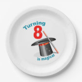 Assiettes En Carton Turning 8 est Magique 8e anniversaire (Devant)