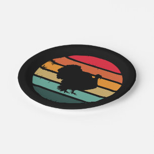 Assiettes En Carton Turquie Oiseau Thanksgiving Distressed coucher de 