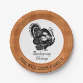 Assiettes En Carton Turquie personnalisée Thanksgiving (Devant)