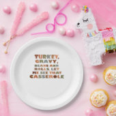 Assiettes En Carton Turquie Roule Casserole, Thanksgiving Retro Funny (Fête)