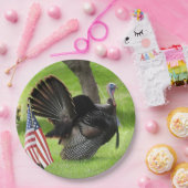 Assiettes En Carton Turquie sauvage mâle avec plaque de papier drapeau (Fête)