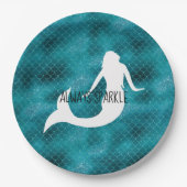 Assiettes En Carton Turquoise Aqua Blue Parties scintillant Éperche Si (Devant)