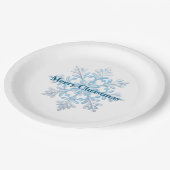 Assiettes En Carton Turquoise Bleu Blanc Noël Flocon de neige (Angle)