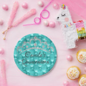 Assiettes En Carton Turquoise Blue Tiara Quinceañera (Fête)