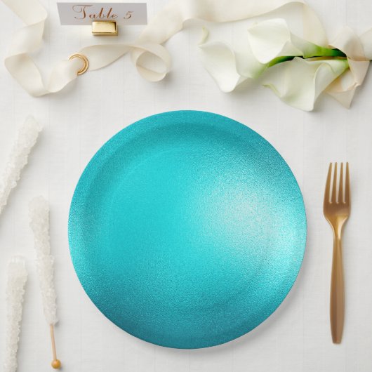 Assiettes En Carton Turquoise Chic Aqua Blue Mariage (Mariage)