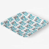Assiettes En Carton Turquoise et noir 2025 Graduation (Angulaire)