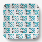 Assiettes En Carton Turquoise et noir 2025 Graduation (Recto)
