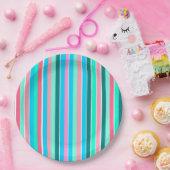 Assiettes En Carton Turquoise et rose (Fête)