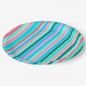 Assiettes En Carton Turquoise et rose (Angle)