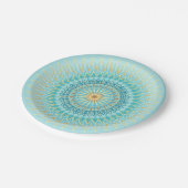 Assiettes En Carton Turquoise Gold Boho Mandala (Angle)