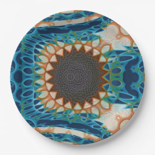 Assiettes En Carton Turquoise Gold Sun Southwestern Art
