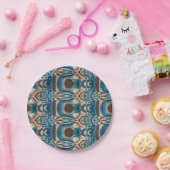 Assiettes En Carton Turquoise Gold Sun Southwestern Art (Fête)