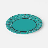 Assiettes En Carton Turquoise Green Western Bandana Imprimer Anniversa (Angle)
