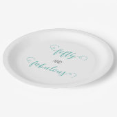 Assiettes En Carton Turquoise Grey 50 et Fabuleux anniversaire (Angle)