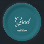 Assiettes En Carton Turquoise minimaliste Moderne Graduation Party<br><div class="desc">Coordonnez la fête et les fournitures de table pour votre Graduation Party! Correspondance des serviettes,  des plaques de papier et plus encore. Tout le texte peut être personnalisé à votre goût. Chambre pour le nom du diplômé,  la classe de l'année et le nom de l'école.</div>