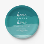 Assiettes En Carton Turquoise Moderne Élégant New Home House House Fêt (Devant)