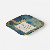 Assiettes En Carton Turquoise or moderne Art Mariage Bible Verse (Angulaire)