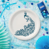 Assiettes En Carton Turquoise Peacock Bold Design Art Déco élégant (Fête)